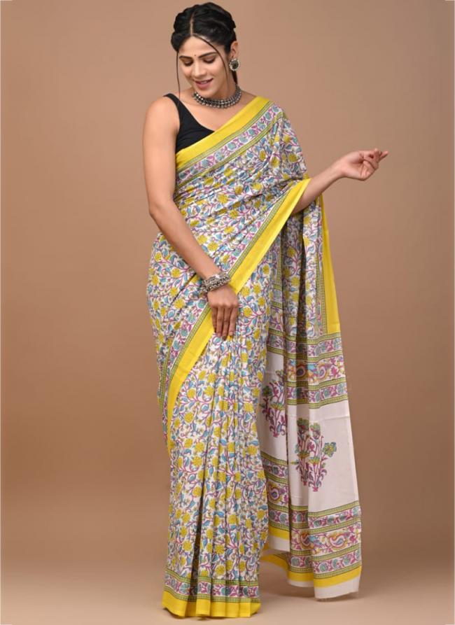 Cotton Multi Colour Casual Wear Printed Saree